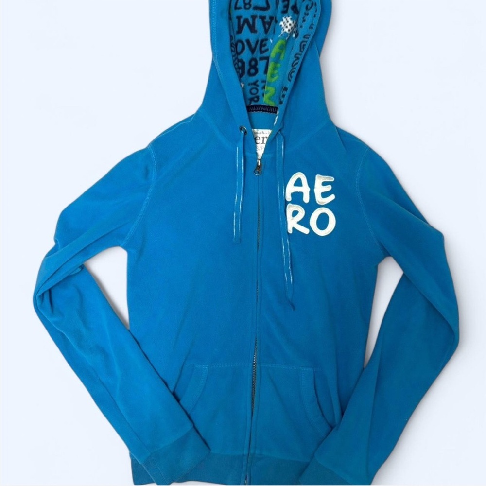 blue aéropostale y2k zip up hoodie